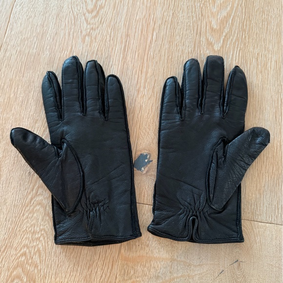 H&M Classic Black Leather Gloves - S/M - Picture 2 of 3
